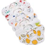 6pcs Baby Petal Bibs 360Degree Rotating Multicolor 100percent Cotton Super Soft and Absorbent with 8 Layers of Gauze Suitable for 03 Years Old Boys and Girls Who Are Teethi